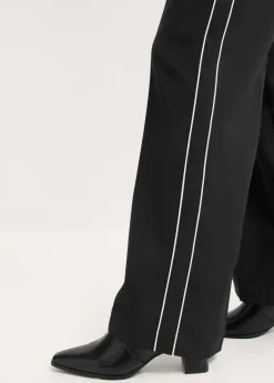 Outlet Pantalón palazzo con rayas decorativas Mujer Pantalones