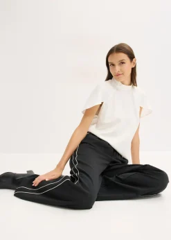 Outlet Pantalón palazzo con rayas decorativas Mujer Pantalones
