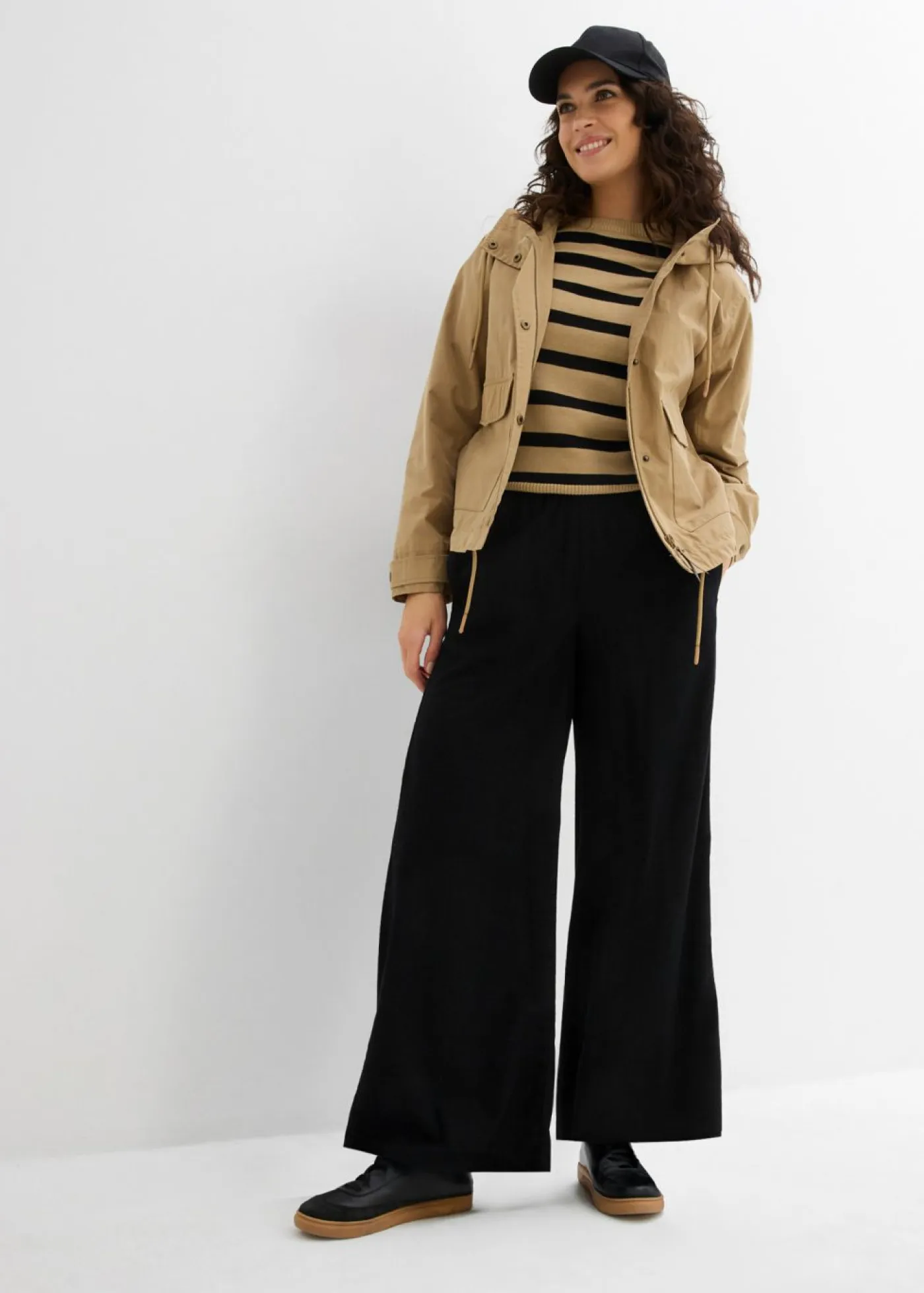 Pantalón palazzo de algodón puro Mujer Pantalones
