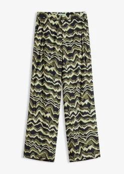Outlet Pantalón palazzo de crepé de viscosa Mujer Pantalones