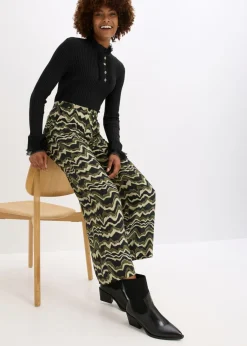 Outlet Pantalón palazzo de crepé de viscosa Mujer Pantalones