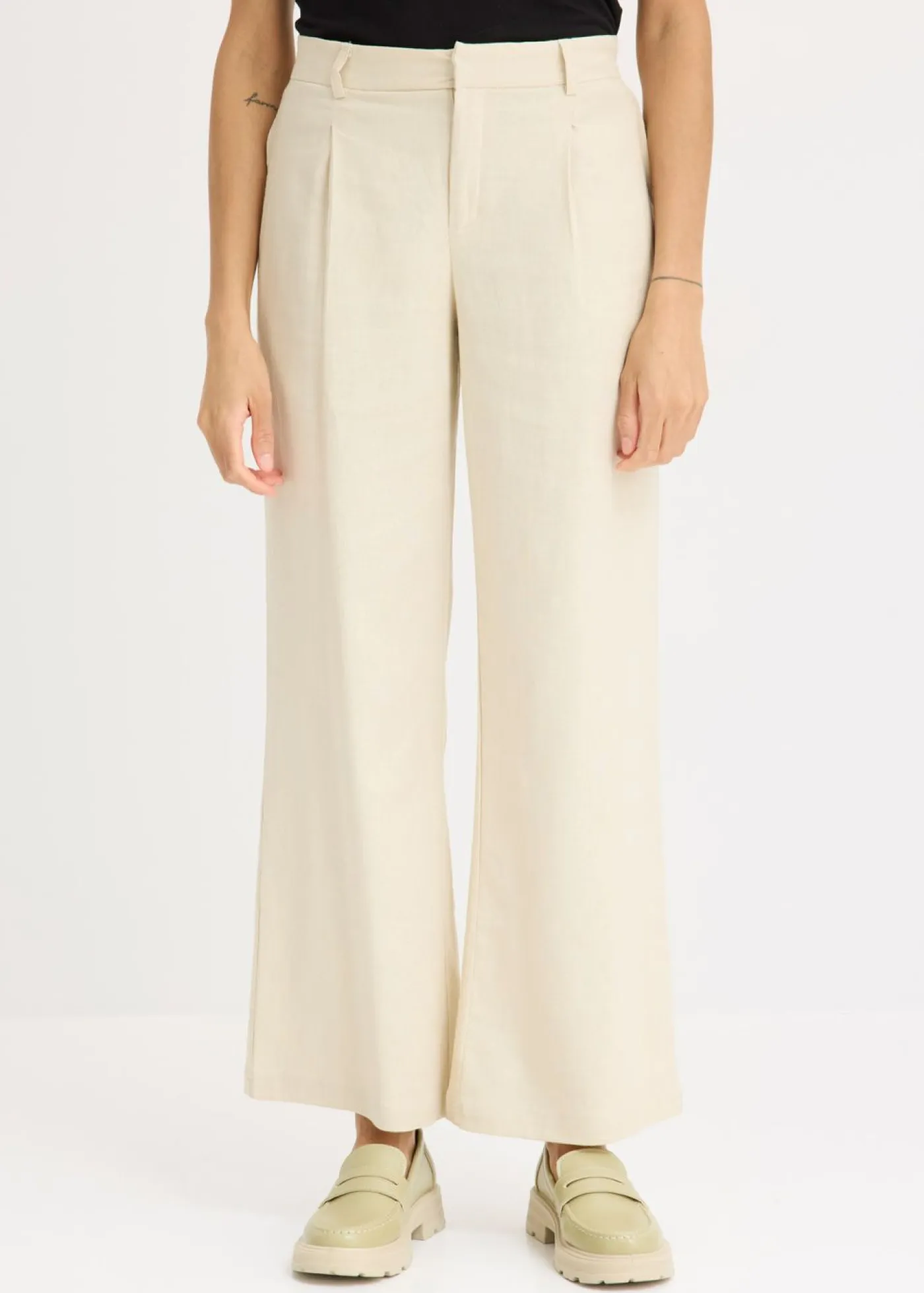 Online Pantalón palazzo de lino Mujer Pantalones