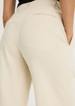Online Pantalón palazzo de lino Mujer Pantalones