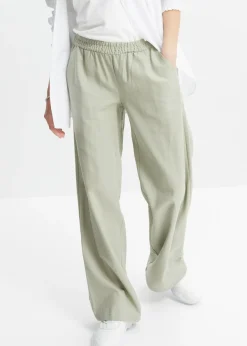Outlet Pantalón palazzo de lino Mujer Pantalones|Novedades