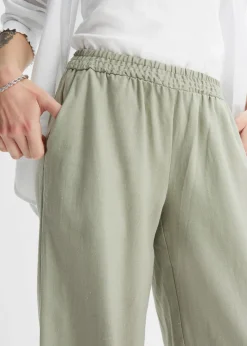 Outlet Pantalón palazzo de lino Mujer Pantalones|Novedades