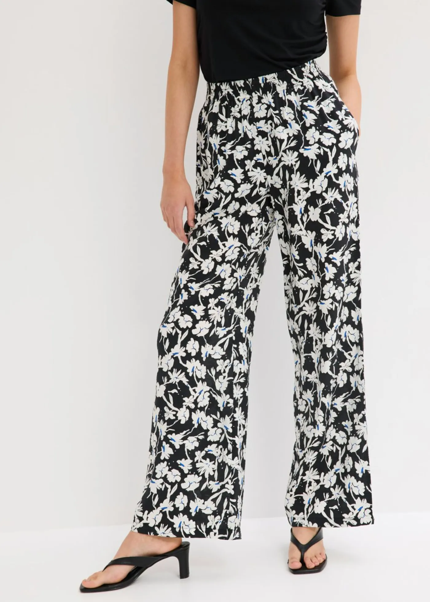 Clearance Pantalón palazzo de material estructurado Mujer Pantalones