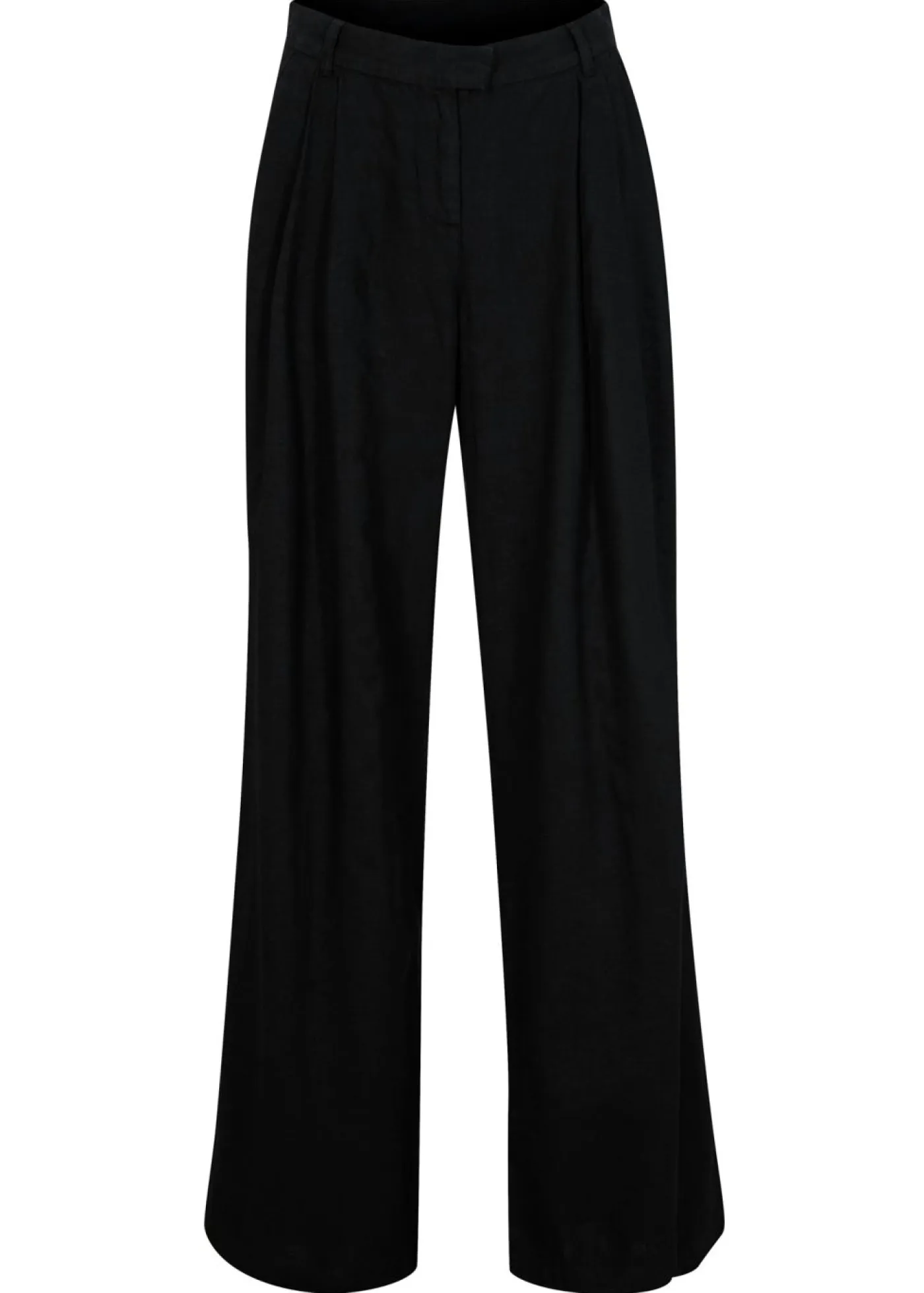 Outlet Pantalón palazzo de mezcla ligera de viscosa y lino Mujer Esenciales|Pantalones