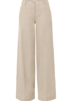 Online Pantalón palazzo de mezcla de lino Mujer Pantalones|Tallas Pequeñas