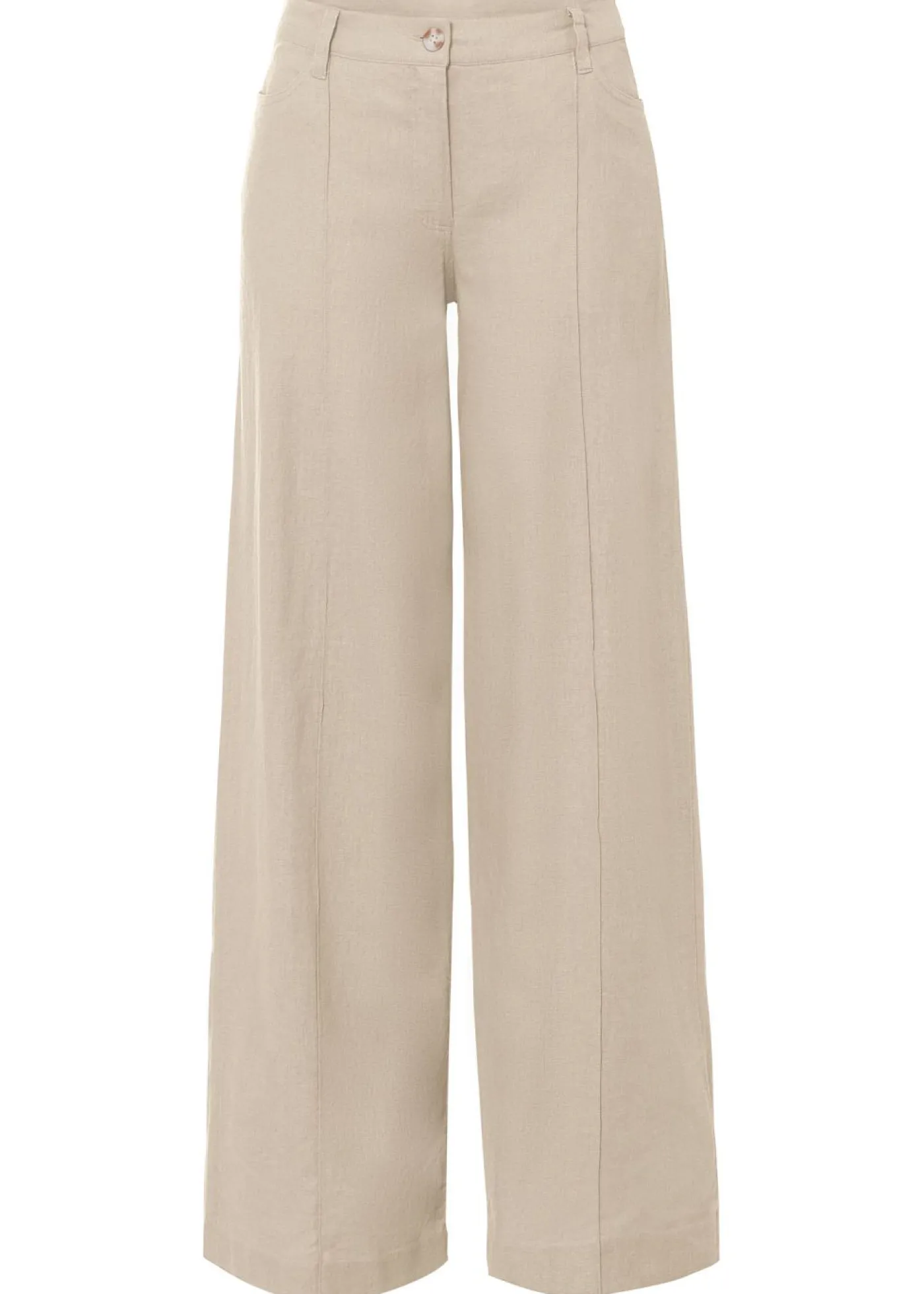 Online Pantalón palazzo de mezcla de lino Mujer Pantalones|Tallas Pequeñas