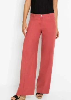 Best Pantalón palazzo de mezcla de lino Mujer Pantalones|Tallas Pequeñas