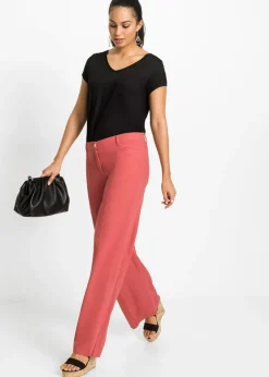 Best Pantalón palazzo de mezcla de lino Mujer Pantalones|Tallas Pequeñas