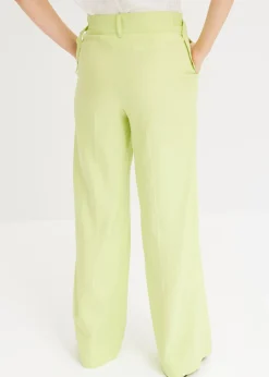 New Pantalón palazzo de mezcla de lino ligero Mujer Pantalones|Novedades