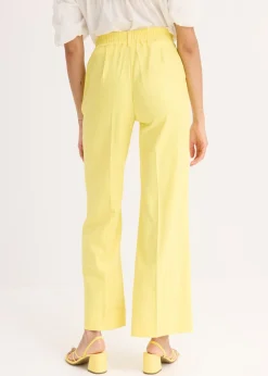 Outlet Pantalón palazzo de mezcla de lino Mujer Pantalones