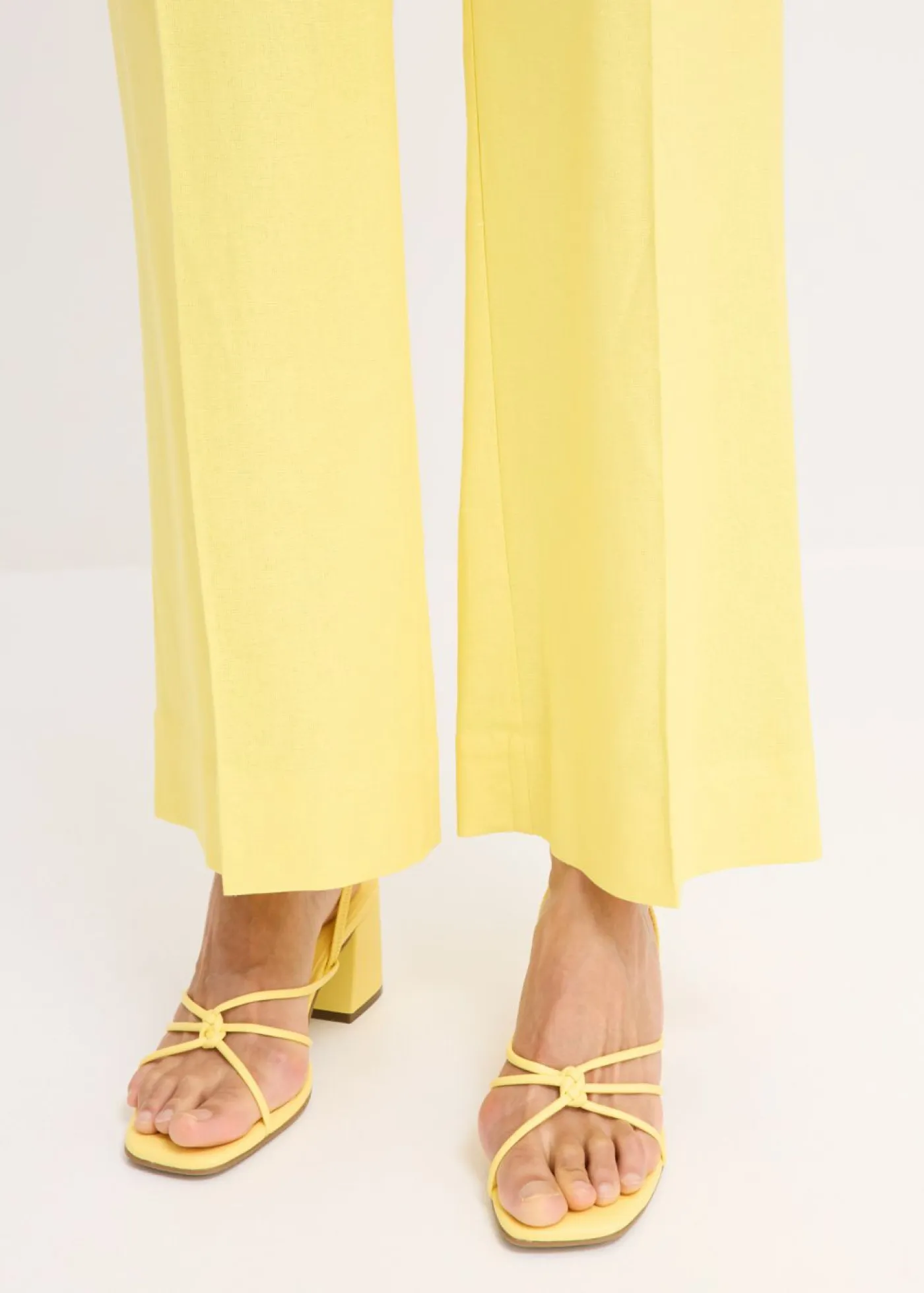 Outlet Pantalón palazzo de mezcla de lino Mujer Pantalones