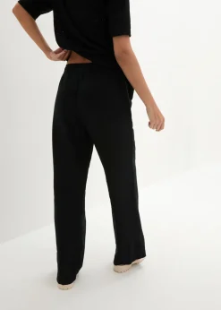 Best Pantalón palazzo de mezcla ligera de viscosa y lino Mujer Esenciales|Pantalones