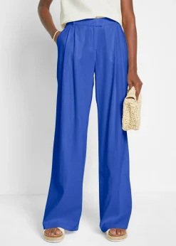 Outlet Pantalón palazzo de mezcla ligera de viscosa y lino Mujer Esenciales|Pantalones