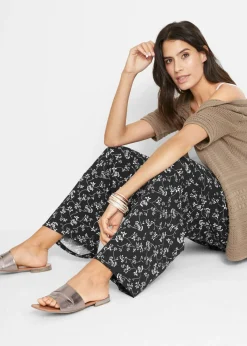 Sale Pantalón palazzo de mezcla de viscosa Mujer Pantalones