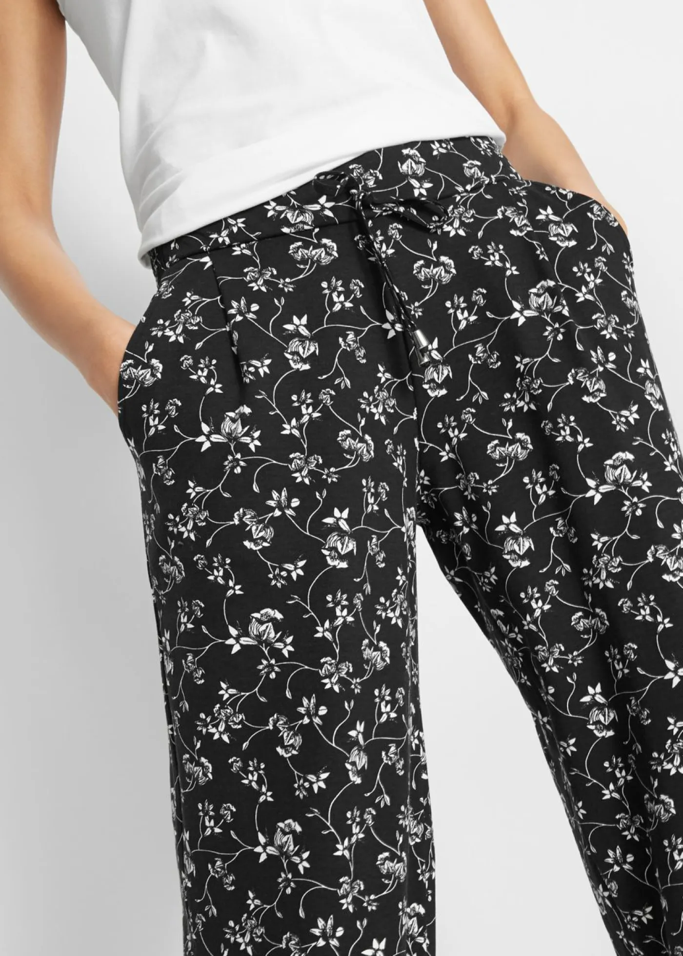 Sale Pantalón palazzo de mezcla de viscosa Mujer Pantalones