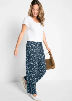 Sale Pantalón palazzo de mezcla de viscosa Mujer Pantalones