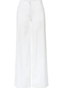 Clearance Pantalón palazzo de mezcla de lino Mujer Tallas Pequeñas