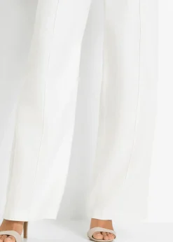 Clearance Pantalón palazzo de mezcla de lino Mujer Tallas Pequeñas