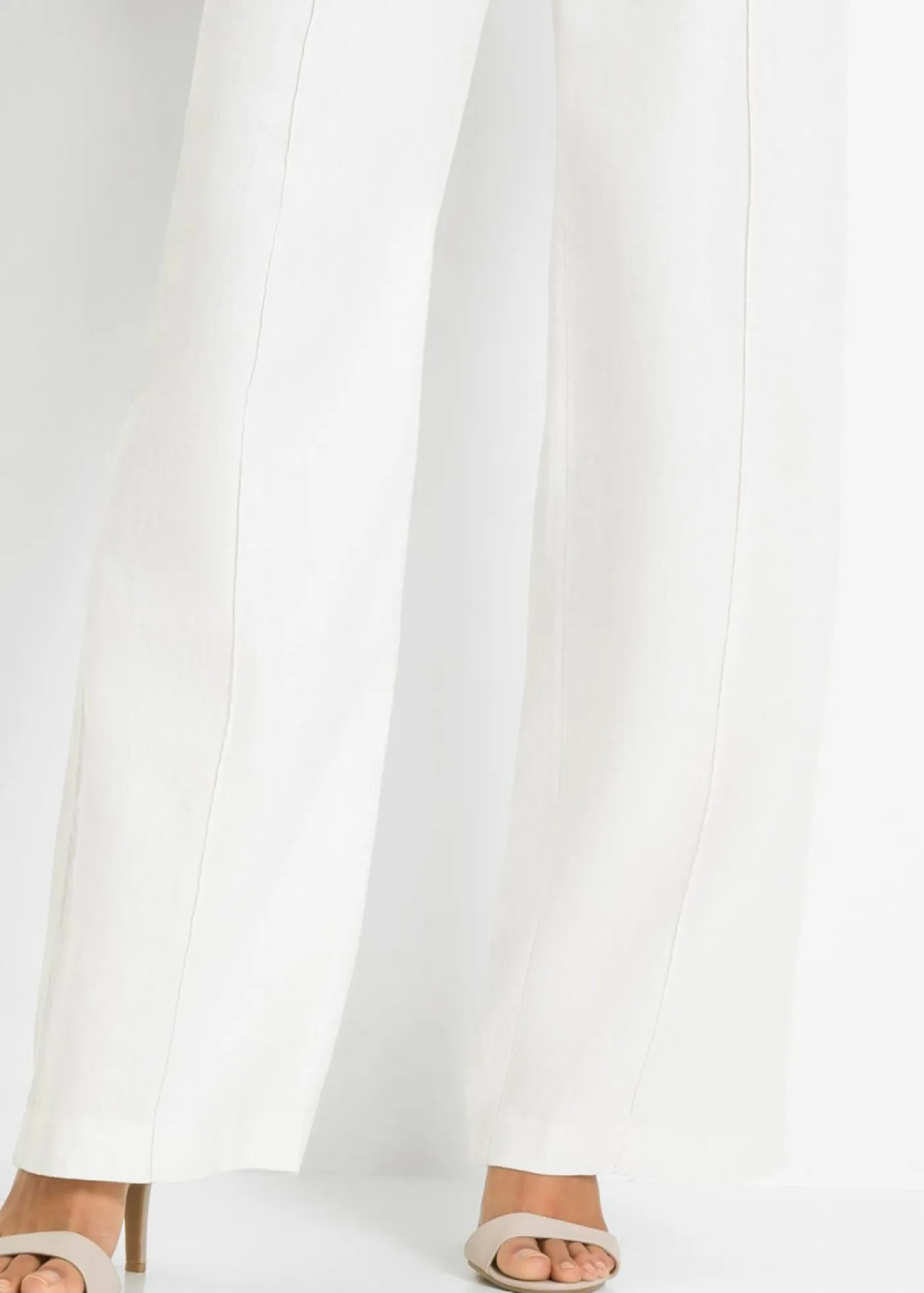 Discount Pantalón palazzo de mezcla de lino Mujer Pantalones