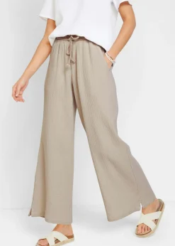 Sale Pantalón palazzo de muselina Mujer Pantalones|Tallas Pequeñas