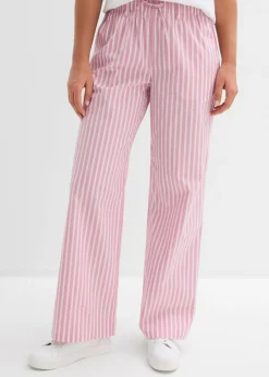 Pantalón palazzo de popelín de algodón Mujer Conjuntos De Ropa|Pantalones