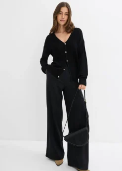 Hot Pantalón palazzo de Punto di Roma cómodo Mujer Esenciales|Pantalones