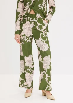 Clearance Pantalón palazzo de satén fluido Mujer Pantalones