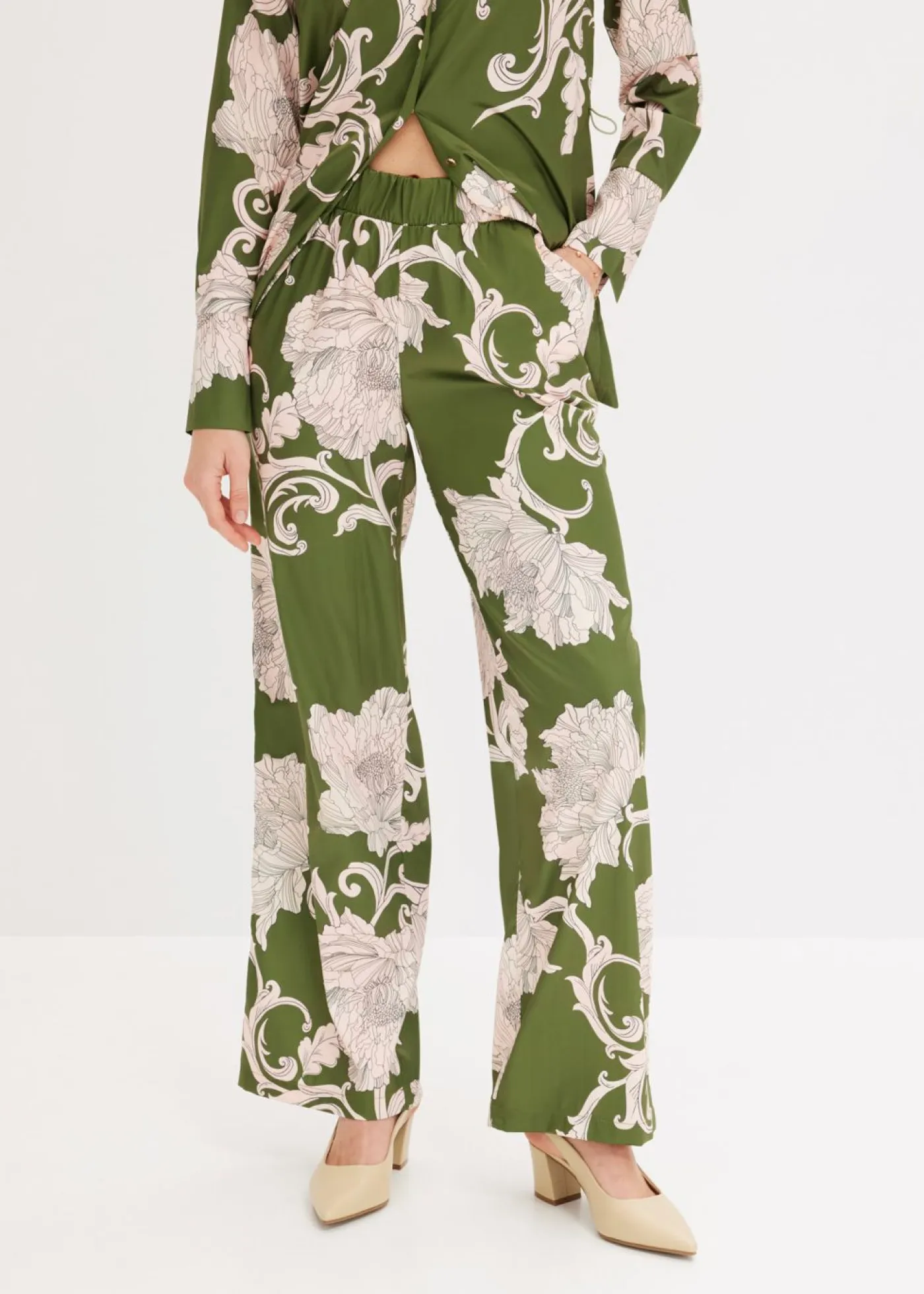 Clearance Pantalón palazzo de satén fluido Mujer Pantalones