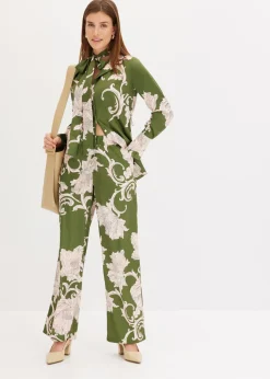 Clearance Pantalón palazzo de satén fluido Mujer Pantalones