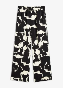 Pantalón palazzo de satén fluido Mujer Pantalones