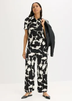 Pantalón palazzo de satén fluido Mujer Pantalones