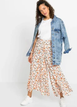 Pantalón Palazzo de viscosa fluida Mujer Pantalones|Tallas Pequeñas