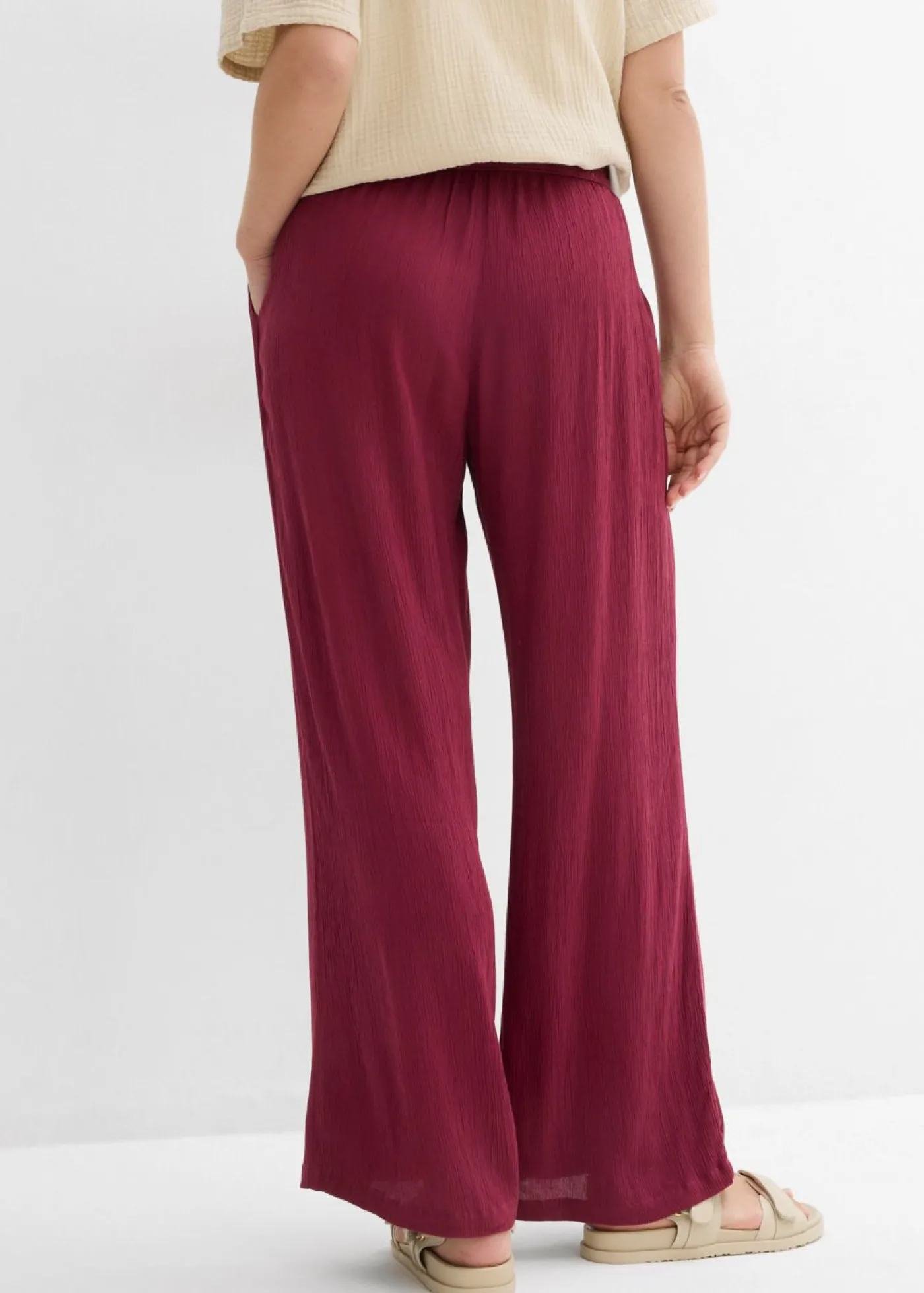 New Pantalón Palazzo de viscosa suave Mujer Pantalones