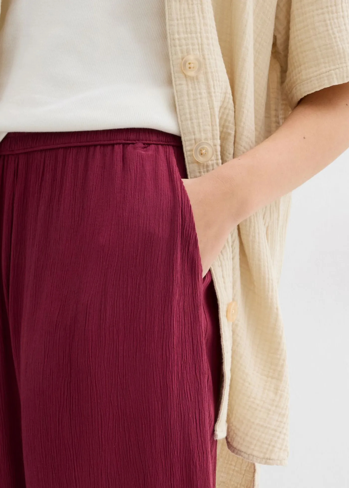 New Pantalón Palazzo de viscosa suave Mujer Pantalones