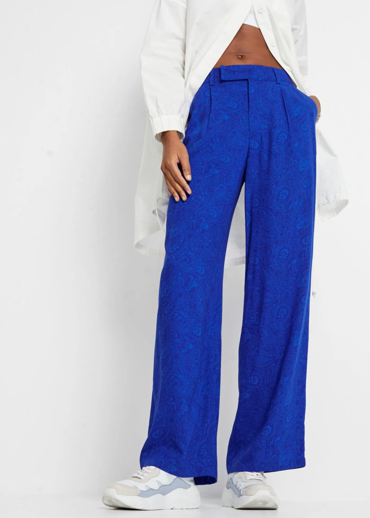 Discount Pantalón Palazzo de viscosa fluida Mujer Pantalones