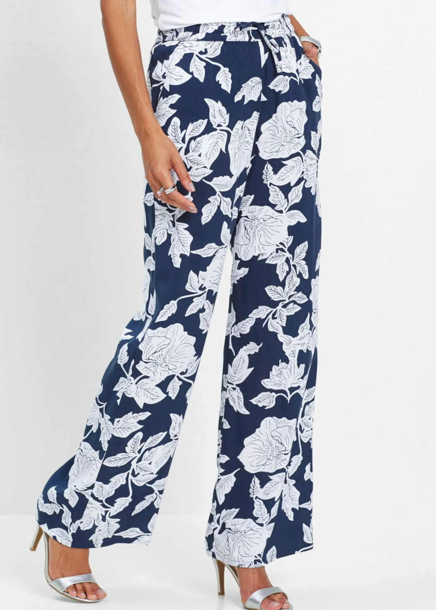 Hot Pantalón Palazzo de viscosa fluida Mujer Pantalones|Novedades