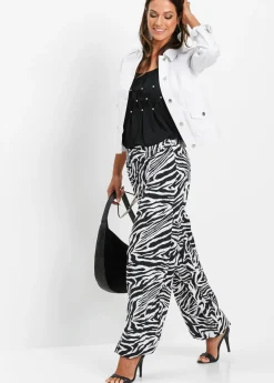 Sale Pantalón Palazzo de viscosa fluida Mujer Pantalones