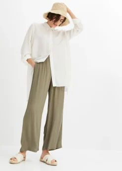 Discount Pantalón Palazzo de viscosa suave Mujer Pantalones