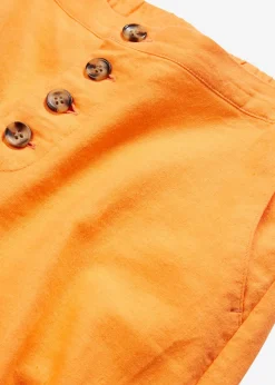 New Pantalón palazzo largo con lino Mujer Pantalones|Novedades