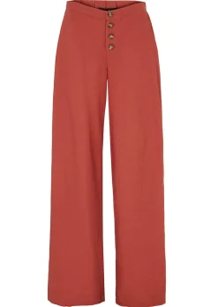 Outlet Pantalón palazzo largo con lino Mujer Pantalones|Novedades