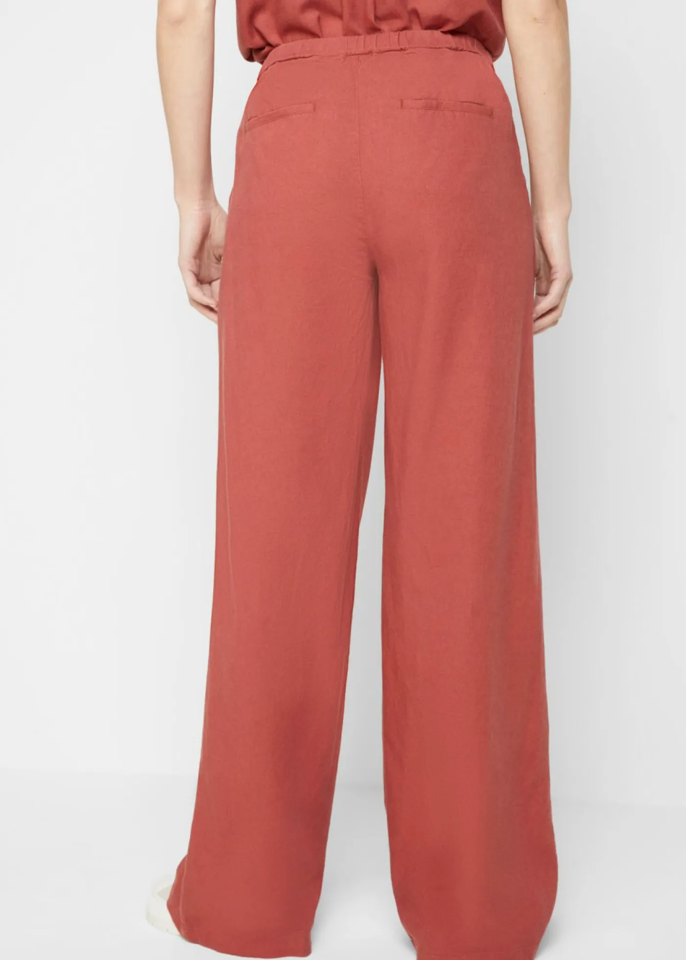 Outlet Pantalón palazzo largo con lino Mujer Pantalones|Novedades