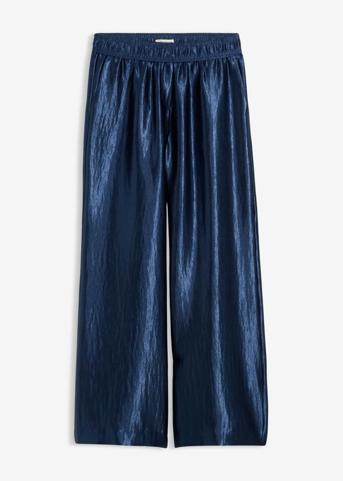 Online Pantalón palazzo satinado con cinturilla cómoda Mujer Esenciales|Pantalones