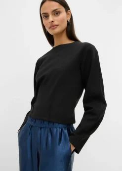 Online Pantalón palazzo satinado con cinturilla cómoda Mujer Esenciales|Pantalones