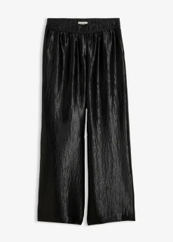 Clearance Pantalón palazzo satinado con cinturilla cómoda Mujer Esenciales|Pantalones