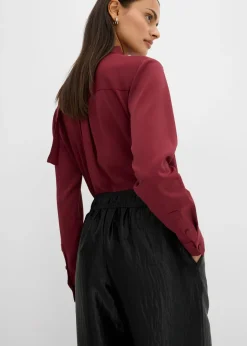 Clearance Pantalón palazzo satinado con cinturilla cómoda Mujer Esenciales|Pantalones