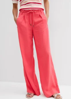 Clearance Pantalón paperbag de ligera mezcla de lino Mujer Pantalones