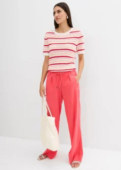 Clearance Pantalón paperbag de ligera mezcla de lino Mujer Pantalones